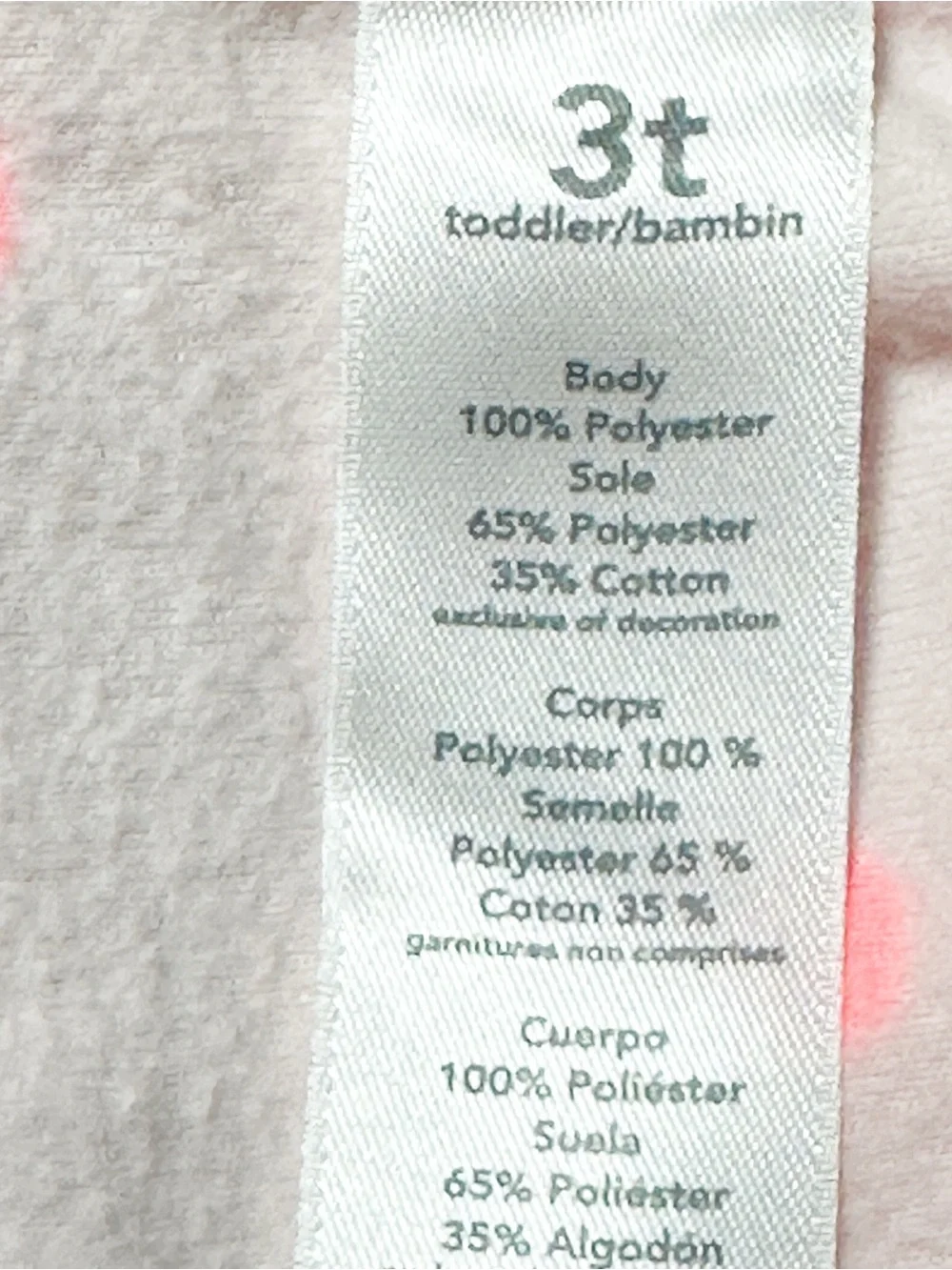 Carter’s Toddler 3T Pink Polka Dot Mouse Footed Fleece Pajamas